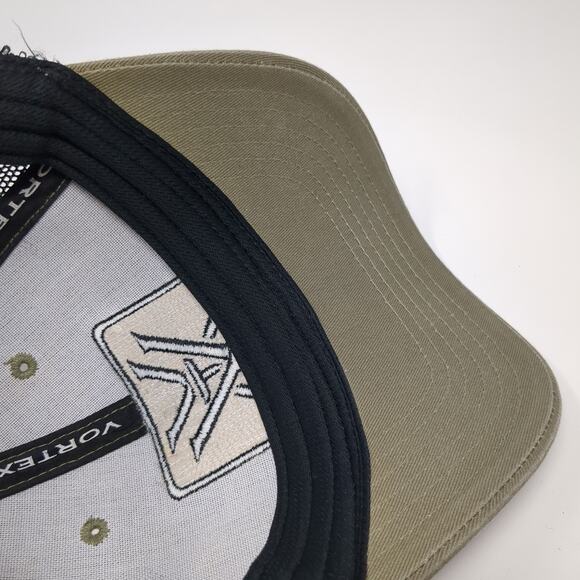 Vortex Logo Snapback Trucker Hat Brown One Size Mesh Back Colorblock - Picture 8 of 9